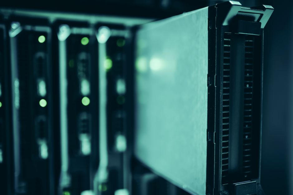 Server racks with active equipment in a data center